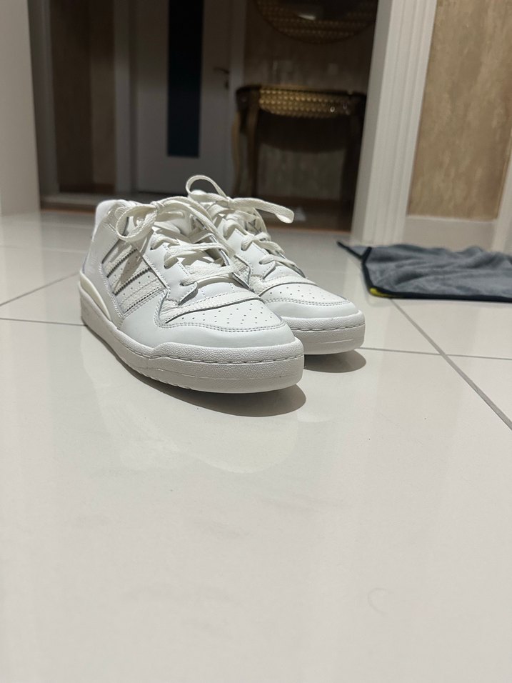 Beyaz Bağcıklı Platform Topuk Spor Ayakkabı - Görsel 2