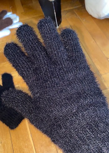 Siyah Bohem Örgü Kadın Eldiveni - Görsel 3