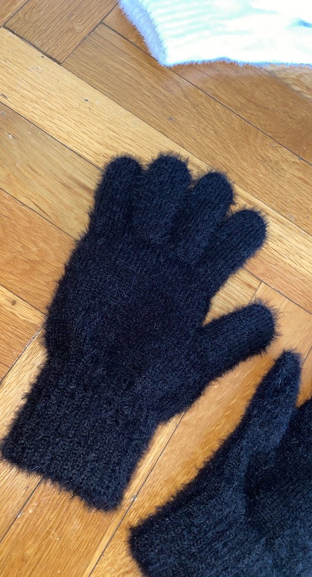 Siyah Bohem Örgü Kadın Eldiveni - Görsel 2