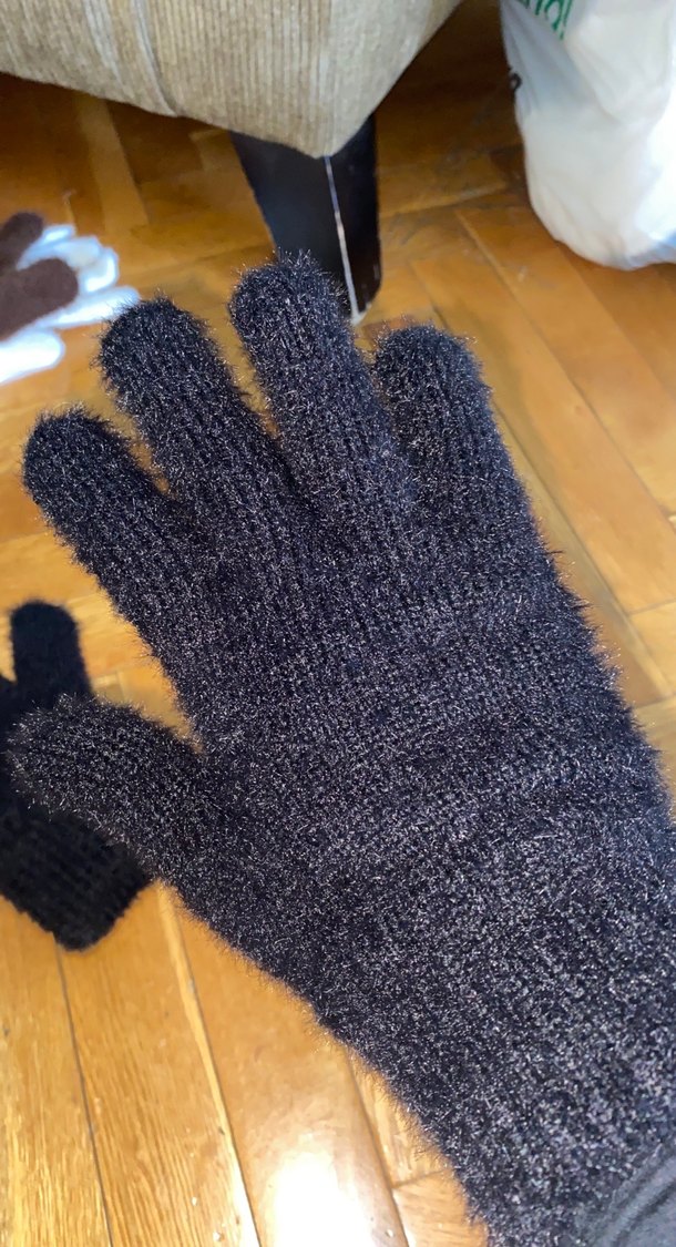 Siyah Bohem Örgü Kadın Eldiveni - Görsel 3