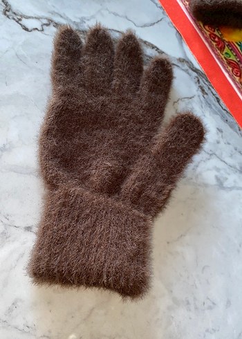 Kadın Kahverengi Örgü Eldiven - Görsel 2