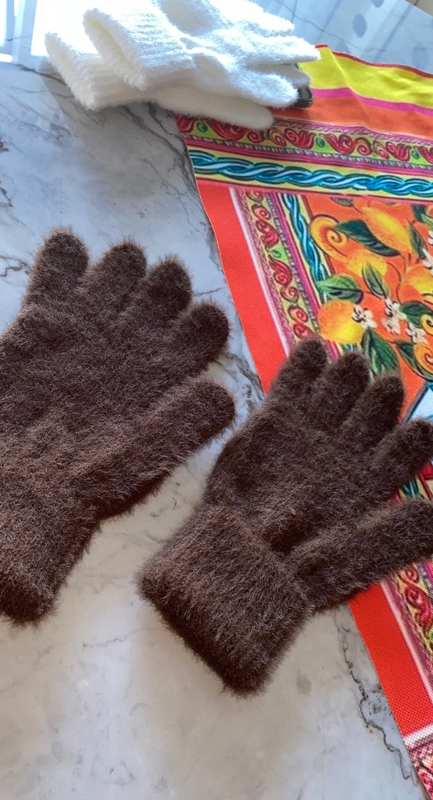 Kadın Kahverengi Örgü Eldiven - Görsel 4