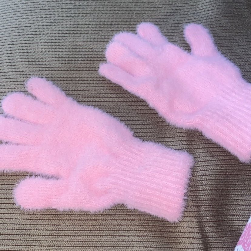 Pembe Örgü Kadın Eldiveni - Görsel 2