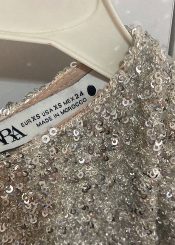 Zara gümüş pullu elbise - Görsel 2