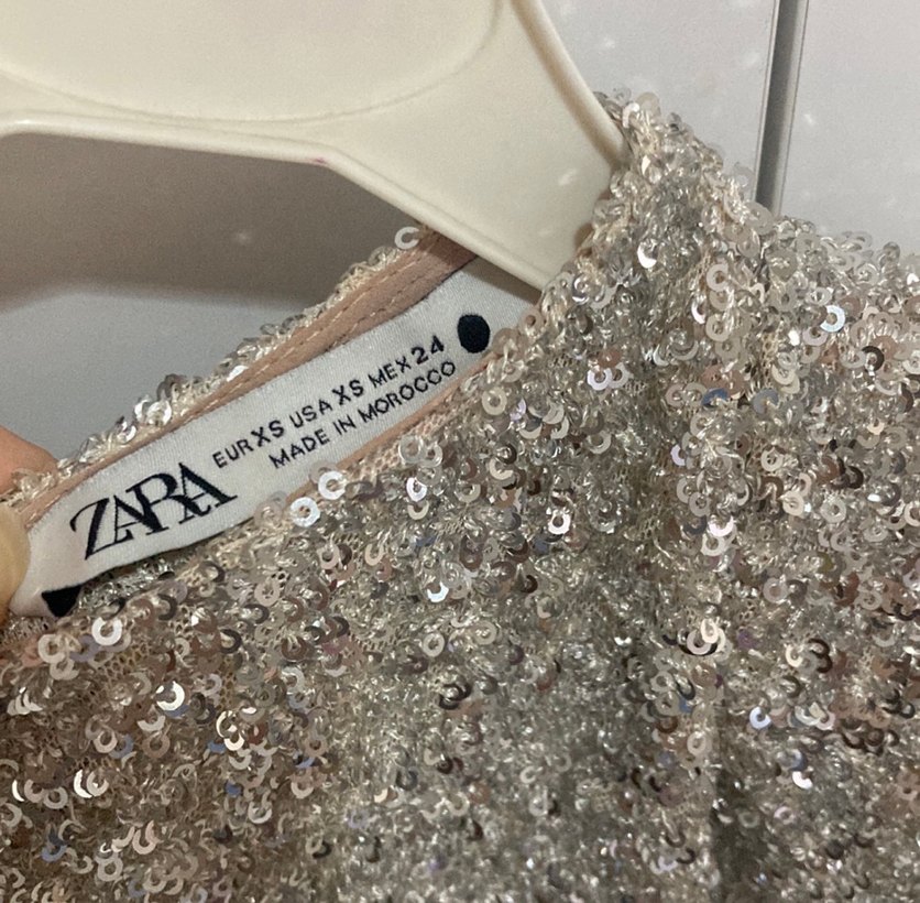 Zara gümüş pullu elbise - Görsel 2