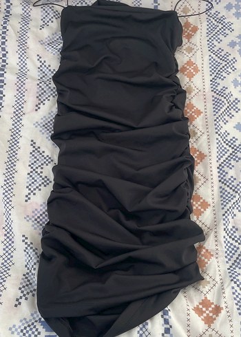 Kadın Siyah Drapeli Streetwear Wrap - Görsel 2