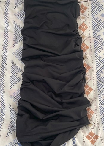 Kadın Siyah Drapeli Streetwear Wrap - Görsel 4