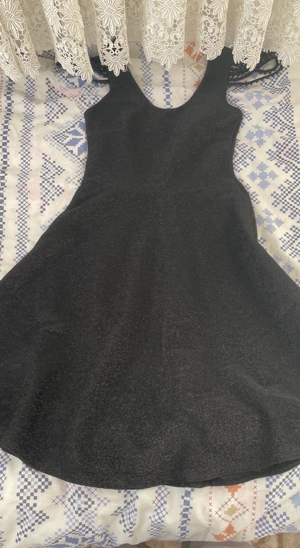 Siyah Uzun Kollu V Yaka Kadın Elbise - Görsel 3