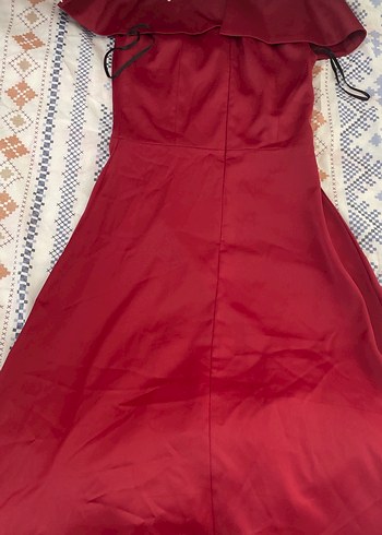 Bordo Drapeli Uzun Abiye Elbise - Görsel 6