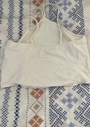 Beyaz Pamuklu Straplez Kadın Atlet - Görsel 3