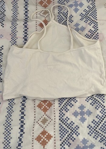 Beyaz Pamuklu Straplez Kadın Atlet - Görsel 4