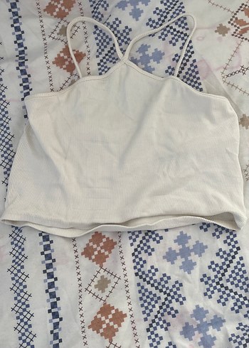 Beyaz Pamuklu Straplez Kadın Atlet - Görsel 2