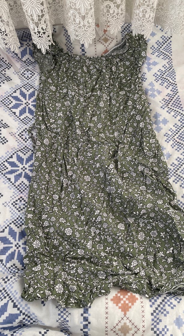 Yeşil Desenli Uzun Etek - Görsel 2