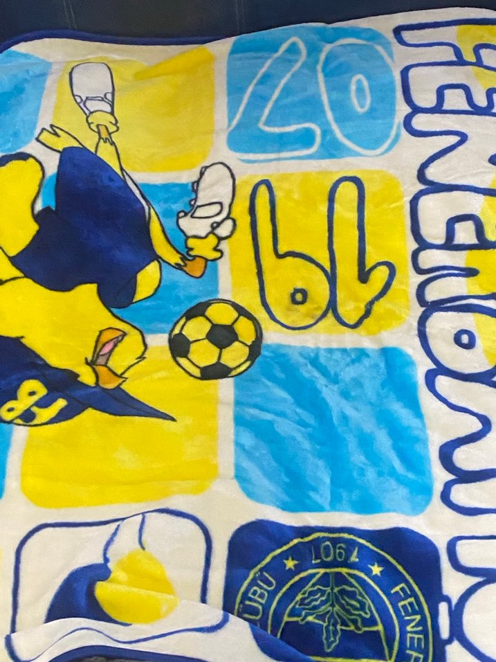 Fenerium Lisanslı-Renkli Çocuk Battaniyesi, Baskılı, Sarı - Görsel 2