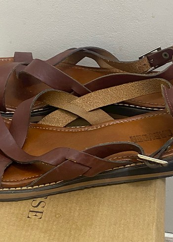 Greyder-Kahverengi Deri Kadın Sandalet - Görsel 2