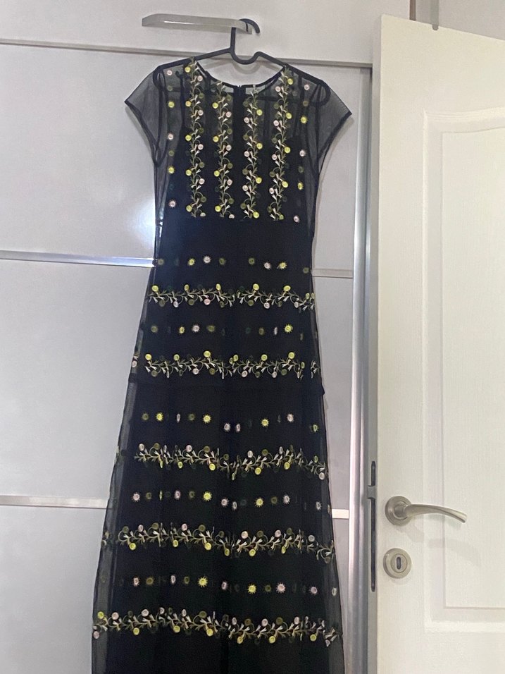 Twist-Nakışlı Bohem Uzun Elbise - Görsel 2