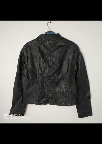 Siyah Deri Biker Ceket - Görsel 6