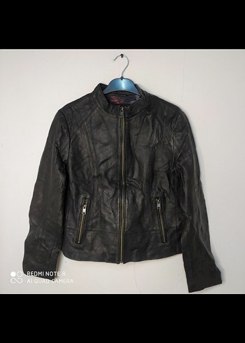 Siyah Deri Biker Ceket - Görsel 4