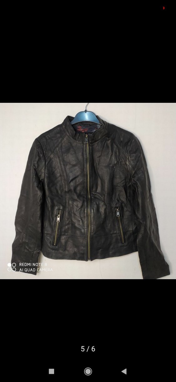 Siyah Deri Biker Ceket - Görsel 5