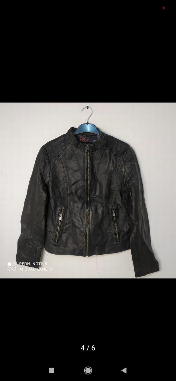 Siyah Deri Biker Ceket - Görsel 4