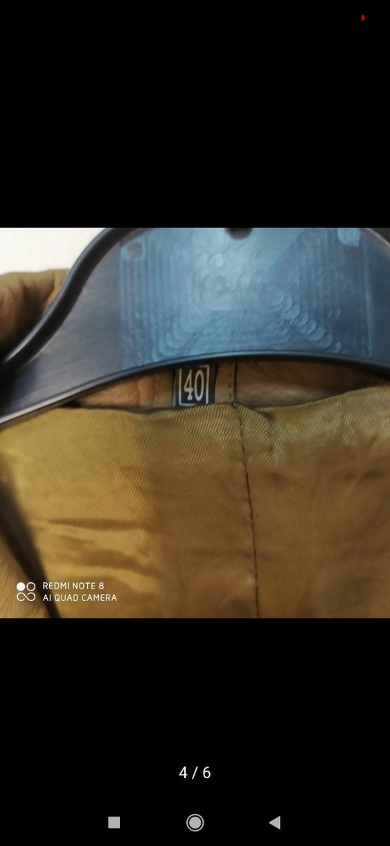 Bej Kadın Deri Ceket, Kemerli, Midi Boy - Görsel 4