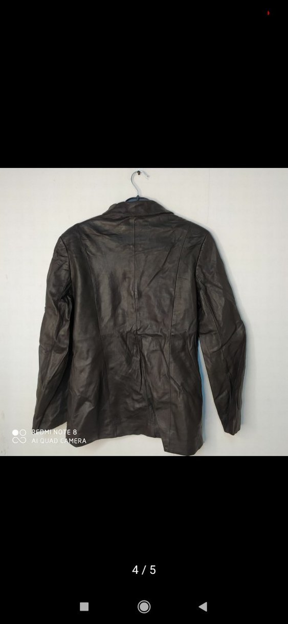 Düğmeli Kahverengi Deri Kadın Ceket - Görsel 4