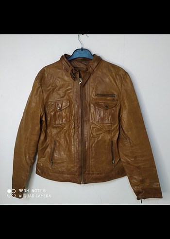 Kahverengi Kemerli Kadın Deri Ceket - Görsel 2