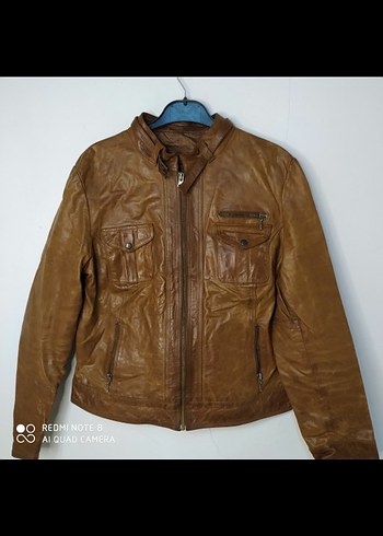 Kahverengi Kemerli Kadın Deri Ceket - Görsel 3