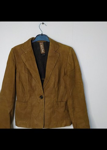 Kahverengi Kadın Süet Kısa Ceket - Görsel 2