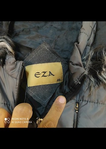 Gri Uzun Kadın Kışlık Mont Kürklü Kapüşonlu - Görsel 3