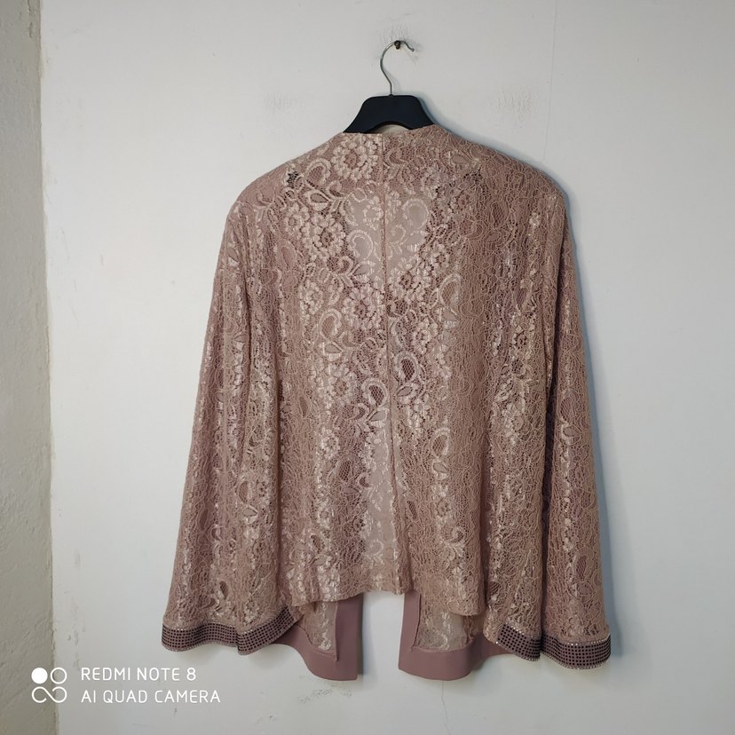 Bej Dantel Detaylı Kadın Ceket - Görsel 5