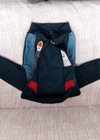 Erkek Çocuk Koyu Mavi Denim Fermuarlı Ceket - Görsel 2