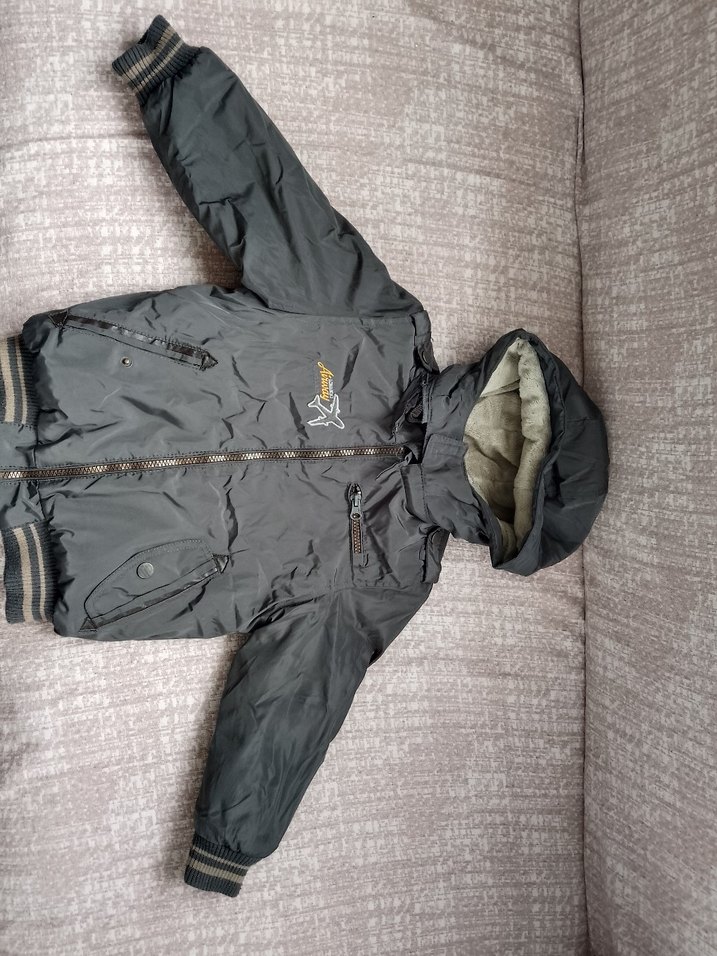 Erkek Çocuk Gri Fermuarlı Sokak Tarzı Mont - Görsel 2