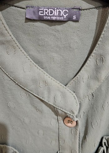 Kadın Haki Uzun Keten Tunik - Görsel 2