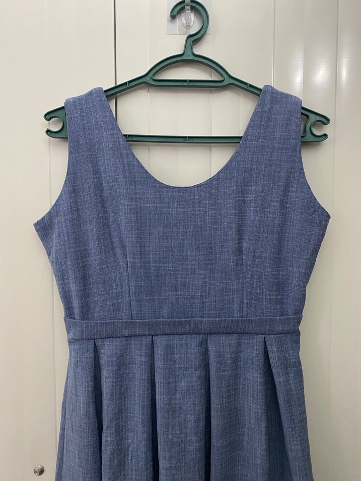 Kadın Lacivert Uzun Denim Elbise - Görsel 3