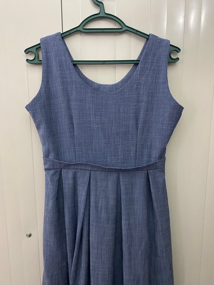 Kadın Lacivert Uzun Denim Elbise - Görsel 2