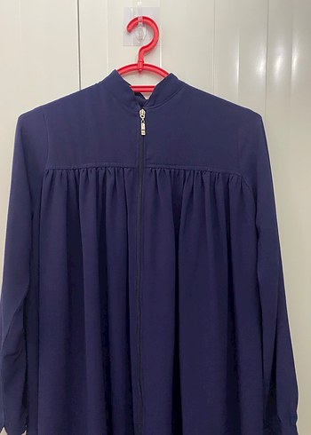 Lacivert Uzun Kollu Tesettür Elbise - Görsel 2