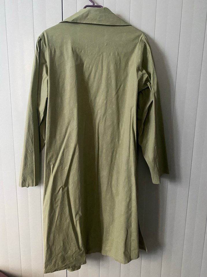 Kadın Keten Midi Gömlek - Haki - Görsel 4