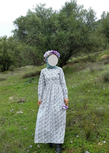 Uzun Bohem Pamuklu Düğmeli Elbise - Görsel 8