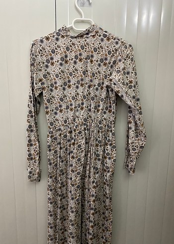 Uzun Bohem Pamuklu Düğmeli Elbise - Görsel 6