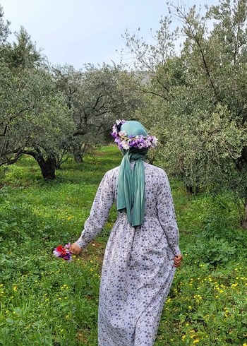 Uzun Bohem Pamuklu Düğmeli Elbise - Görsel 7