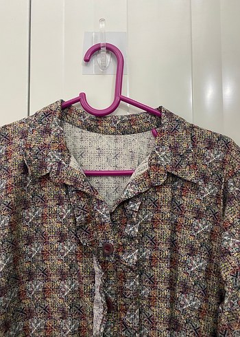 Düğmeli Gri Bohem Uzun Kollu Elbise - Görsel 6