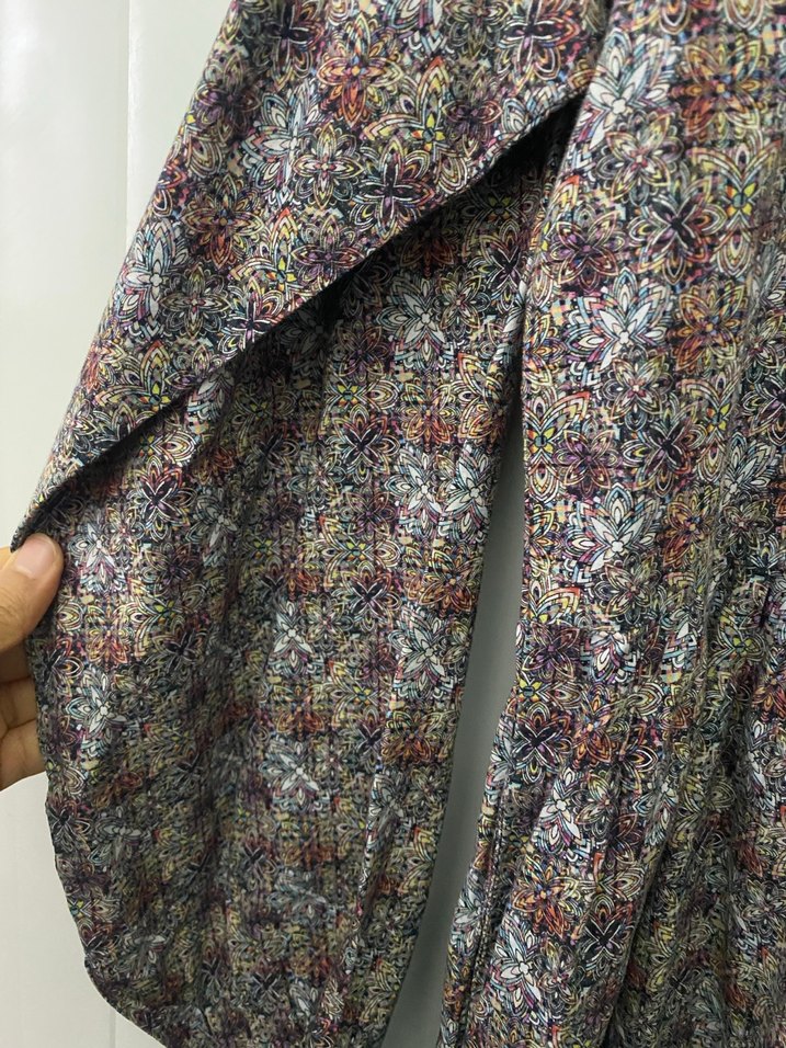 Düğmeli Gri Bohem Uzun Kollu Elbise - Görsel 4