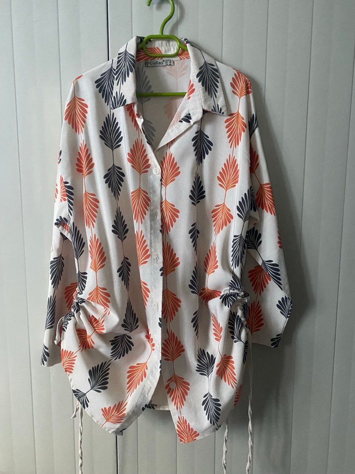 Bohem Uzun Kollu Desenli Uzun Gömlek - Görsel 4