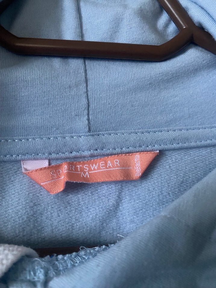 Mavi Kapüşonlu Kadın Sweatshirt - Görsel 2