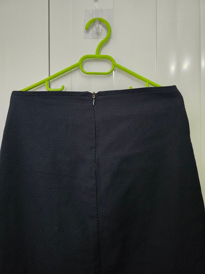 Drapeli Siyah Midi Kadın Uzun Etek - Görsel 3