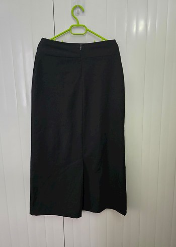 Siyah Midi Kadın Kemerli Etek - Görsel 4