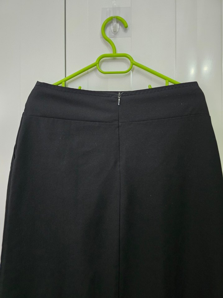 Siyah Midi Kadın Kemerli Etek - Görsel 3