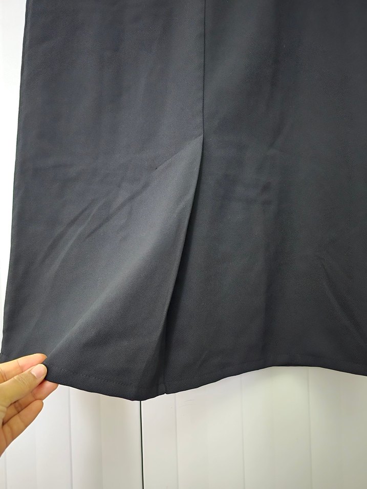 Siyah Midi Kadın Kemerli Etek - Görsel 5