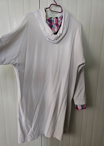 Pamuklu Uzun Beyaz Kadın Sweatshirt - Görsel 4